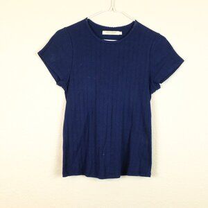 Christy Dawn Navy Blue pointelle Top